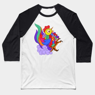 Colorful abstract happy chicken Baseball T-Shirt